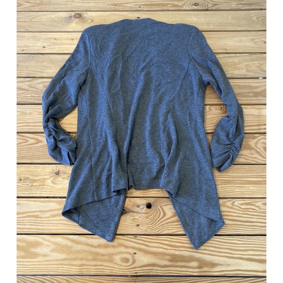 Tart Collections Ruched Sleeve Blazer Cardigan Small Women’s Gray Open Front - Picture 2 of 8